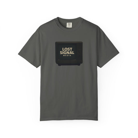 Unisex Garment-Dyed T-Shirt with Lost Signal Media Print | Comfy Casual Tee for Everyday Wear, Gifts, Festivals, Relaxed Style