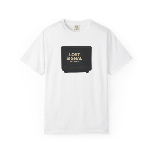 Unisex Garment-Dyed T-Shirt with Lost Signal Media Print | Comfy Casual Tee for Everyday Wear, Gifts, Festivals, Relaxed Style